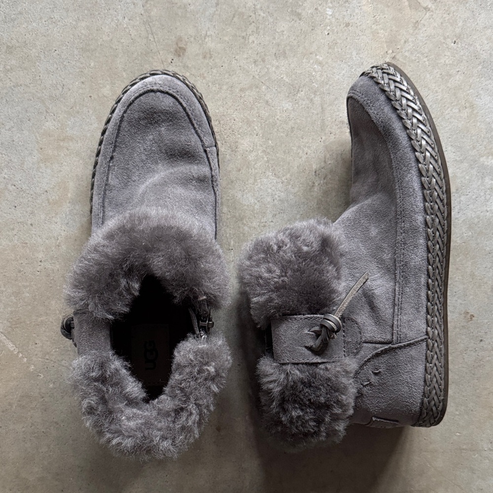 UGG Elowen Suede Shearling Fur Lining Women’s Ankle Boots